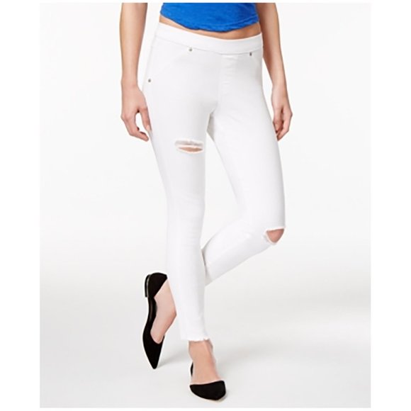 HUE Pants - Hue Ripped Knee Original Denim Jean Skimmer Leggings